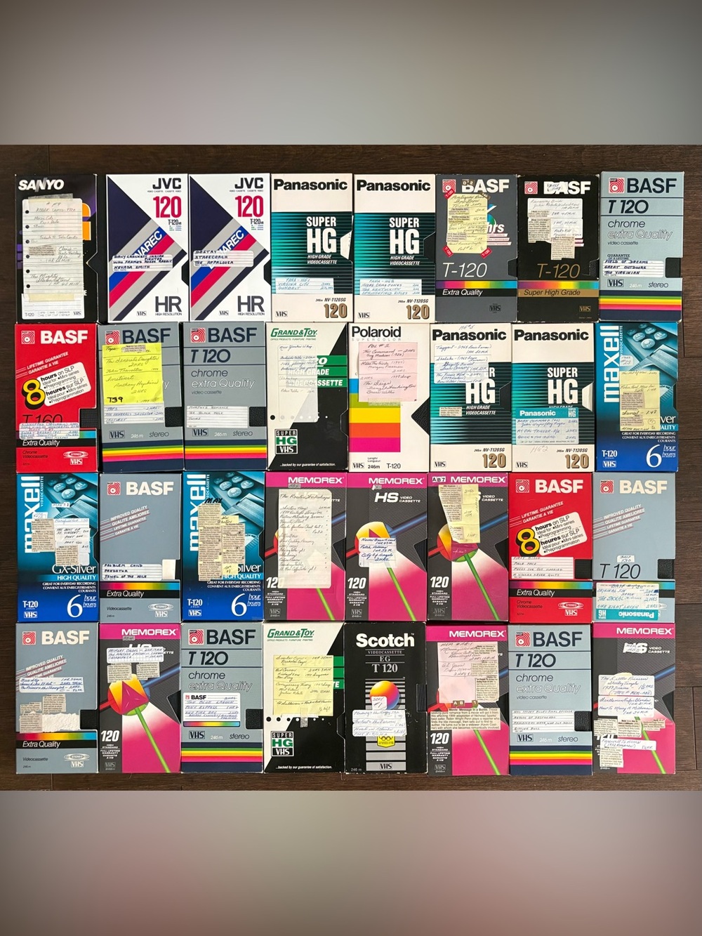 Lot Of 40 VHS Blank Basf Maxell Misc Cassette TapeT-120 Recorded TV Movies Rare